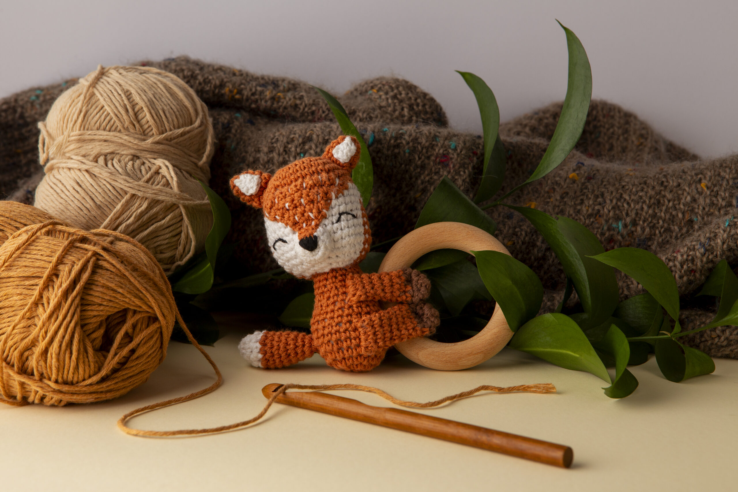 still life crochet plushies